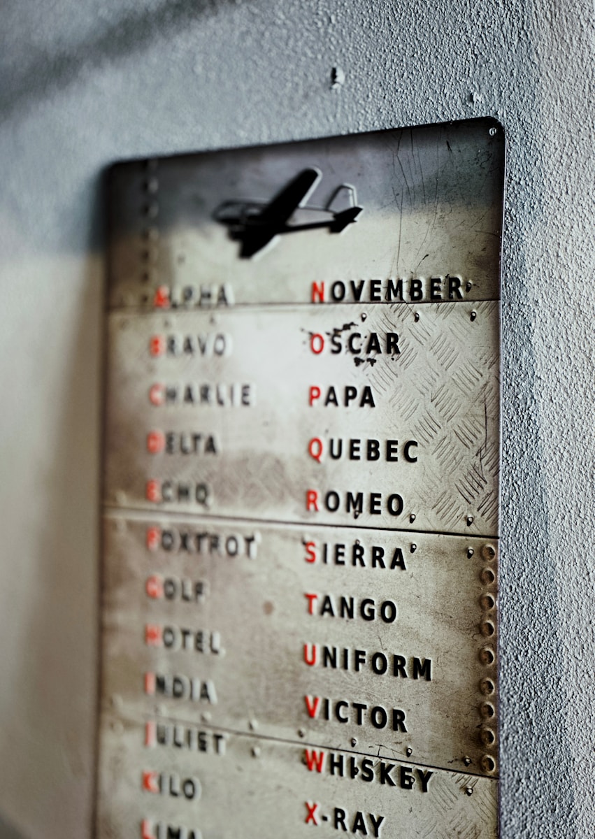 a sign on a wall that has a bunch of words on it